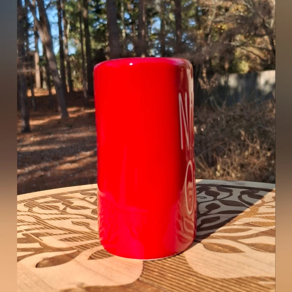 Rae Dunn Red/White Naughty Or Nice Toothbrush Makeup Holder